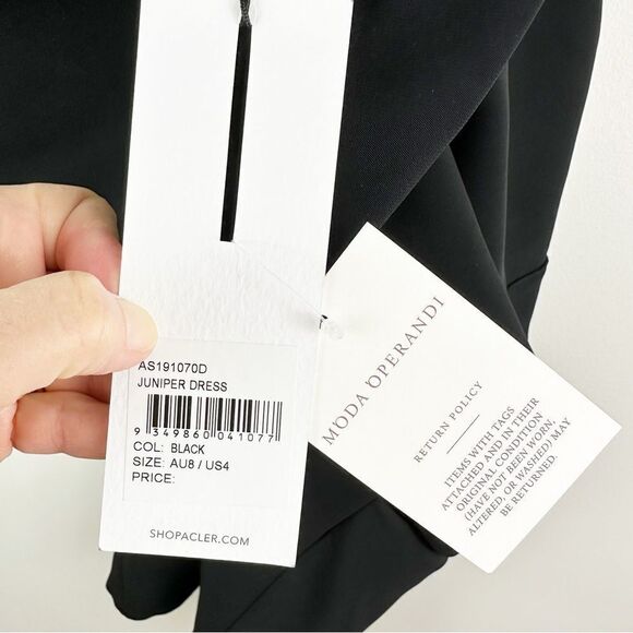 NWT Acler Juniper One-shoulder Crepe Mini Formal Cocktail Dress Black Womens 4 - Picture 9 of 15